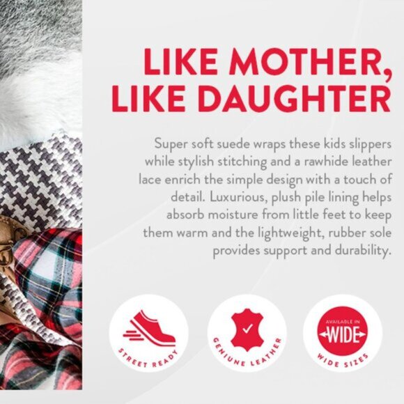 Minnetonka Cassie Slippers for Kids Dark Brown/Cream - Picture 6 of 7